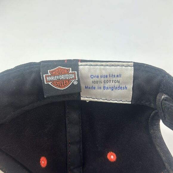Harley Davidson Motocycles Screamin Eagle Flame Hat Black Orange Cap . - Picture 8 of 9